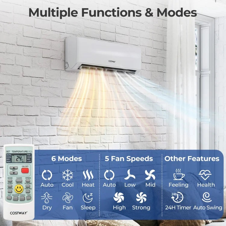 UltrEco系列 18000 BTU 2区 22 SEER2 迷你分体式空调 带Wifi 功能 带热泵