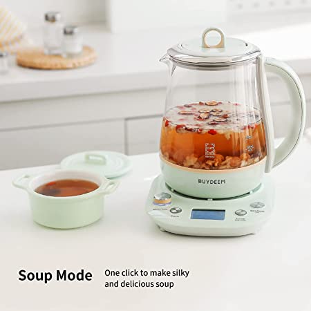 Buydeem K2763 Tea Maker & Health Kettle – 1.5L, 8-in-1, German Schott Glass, 18-Hr Timer