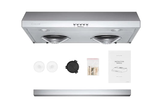 UC-C100: Hauslane Range Hood, Ducted Under Cabinet, 30", Stainless Steel