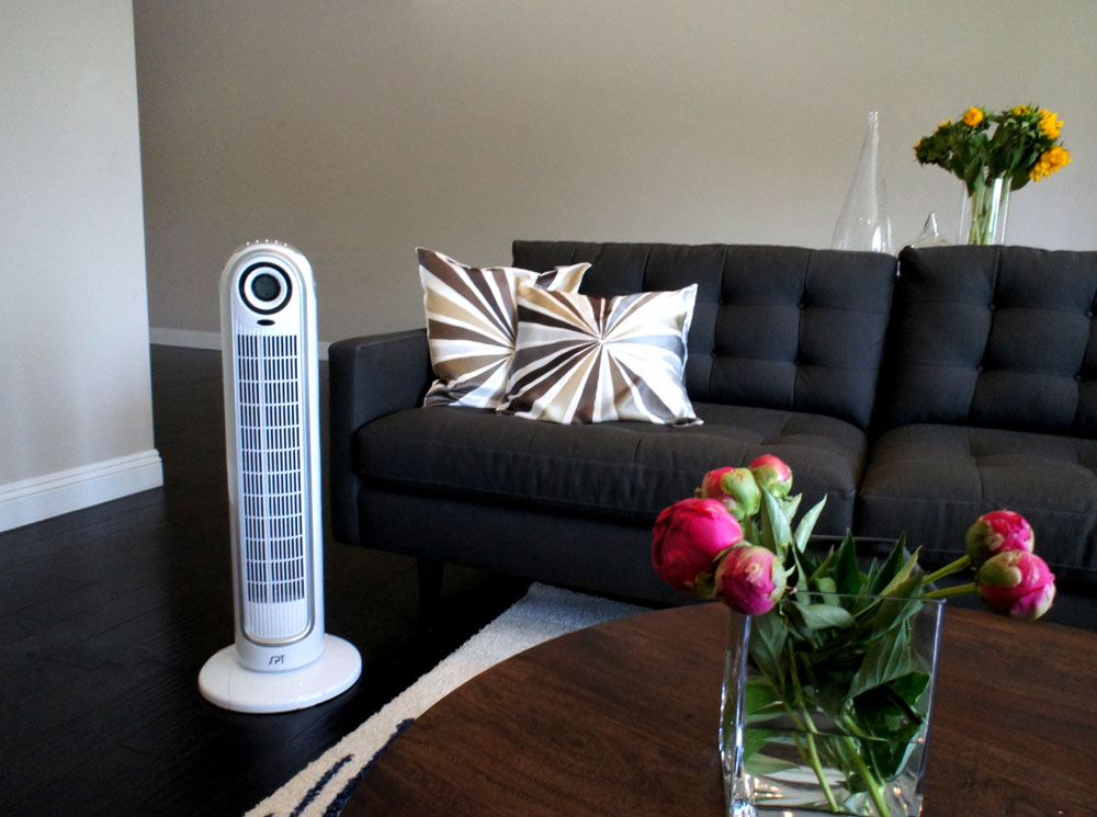 SPT SF-1521 Tower Fan with Ionizer – 70° Oscillation, 8-Hr Timer, Remote, ETL