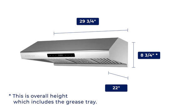 UC-PS10: Hauslane Range Hood, Ducted Under Cabinet, 30", Stainless Steel