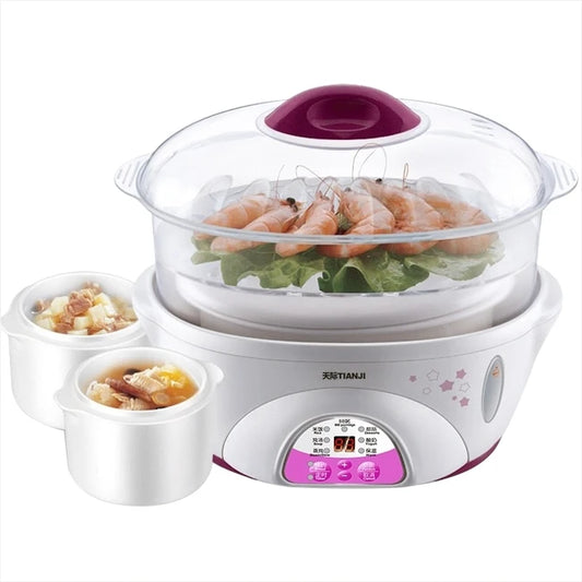 [TIANJI DDZ-16BWS] Mini Stew Pot| 1.6 Liter| 3 Small Stew Pots| 7 Functions