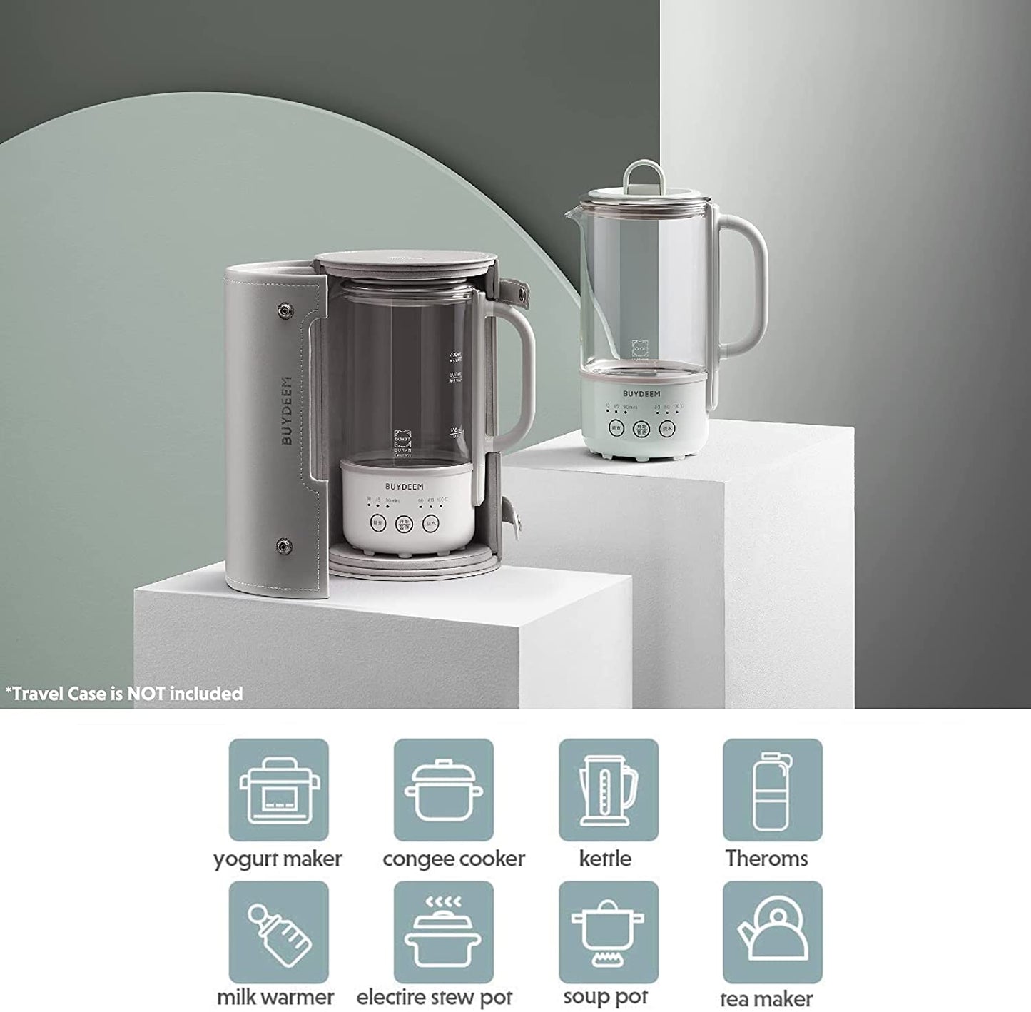 [BUYDEEM K313] Mini Kettle Cooker| Mini Health Pot| 0.6 Liter| Green| Light And Small