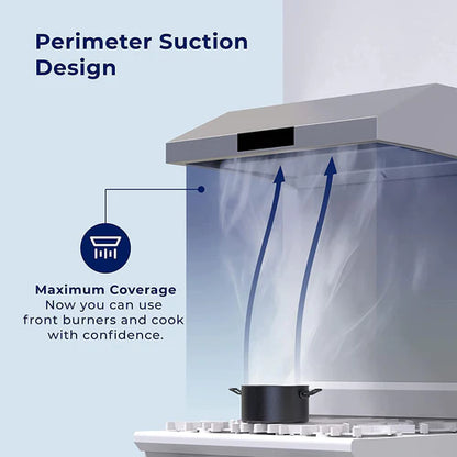 [Crown STAC-SS] Range Hood| 30"| 800 CFM| Stainless Steel| Under Cabinet| heating and automatic cleaning