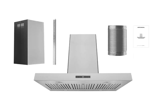 IS-700 : Hotte de cuisinière Hauslane, îlot, 30" ou 36", acier inoxydable