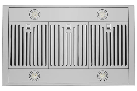 IS-700 : Hotte de cuisinière Hauslane, îlot, 30" ou 36", acier inoxydable