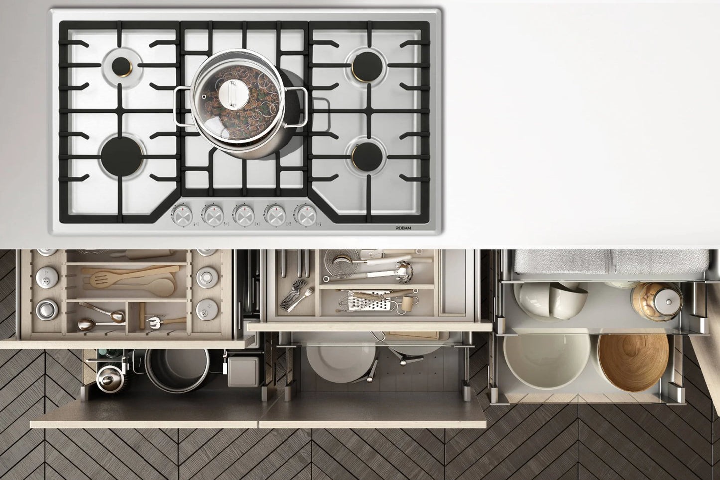 ROBAM Gas Cooktop G515 - 36" (5 Burners)