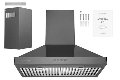 Hauslane WM-590BSS, Range Hood| Wall Mount| Stainless Steel| 30" or 36"| 860CFM