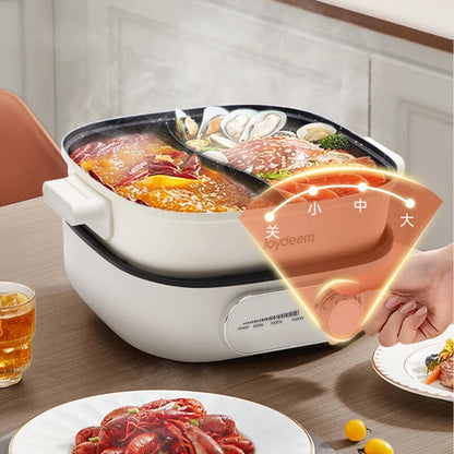 Joydeem electric hot pot DHG-B600, split scallop pot household electric hot pot, 6L