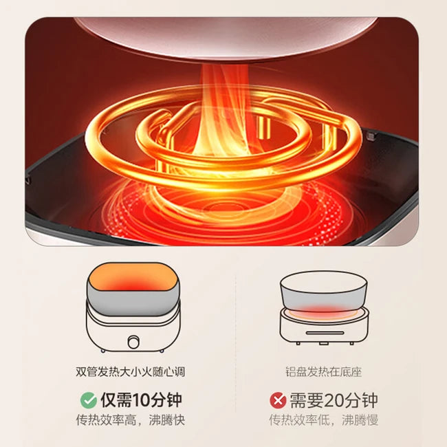 Joydeem electric hot pot DHG-B600, split scallop pot household electric hot pot, 6L