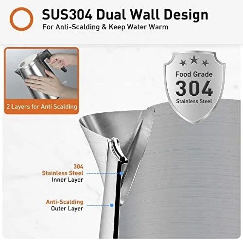 [JOYOUNG K15-F2M] Electric Kettle| 1.5Liter| Double-Layer| Stainless Steel